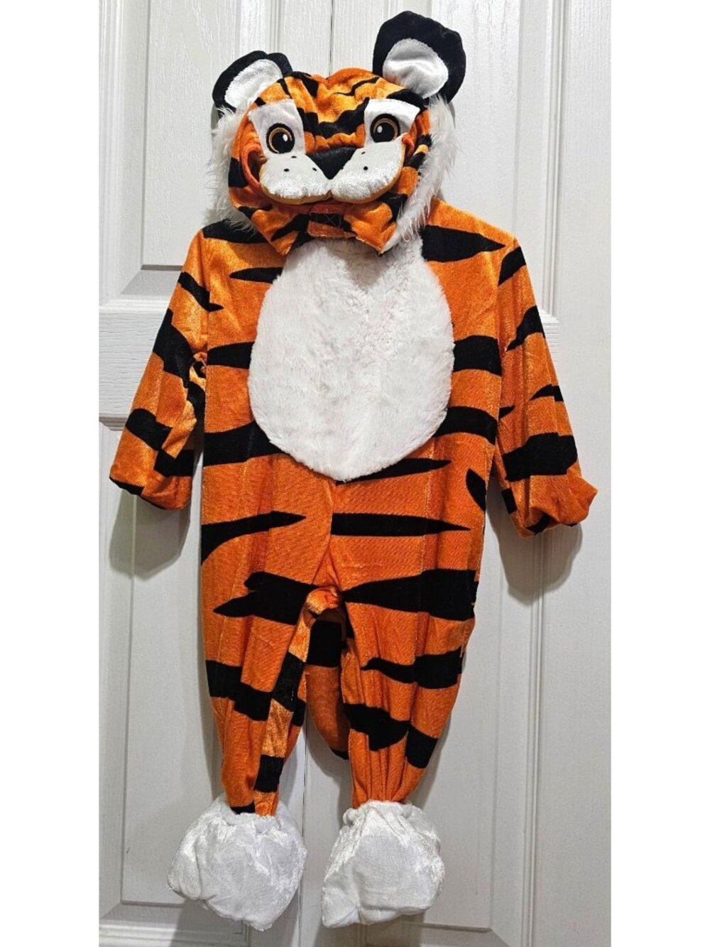 Tiny Tiger Baby Costume 6-12 Months Halloween Safari Jungle Animal Booties Hood